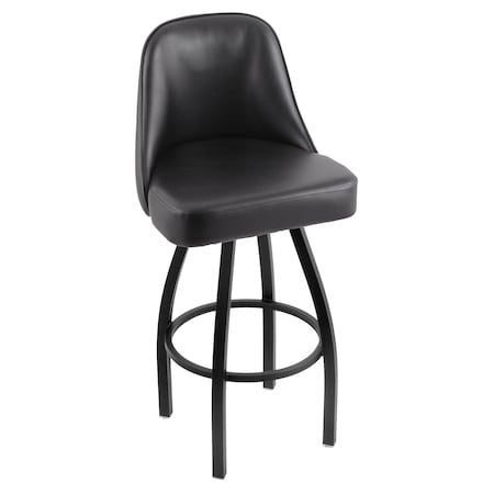 Holland Bar Stool Co Grizzly 30" Swivel Bar Stool, Black Wrinkle, Black Vinyl Seat 84030BWBlkVinyl